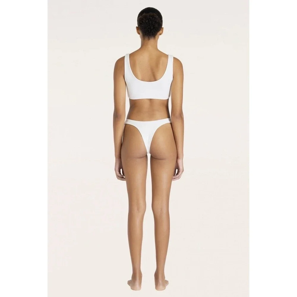 Aexae Magnum Cheeky Bikini Set White Size Small‎ NWT $200